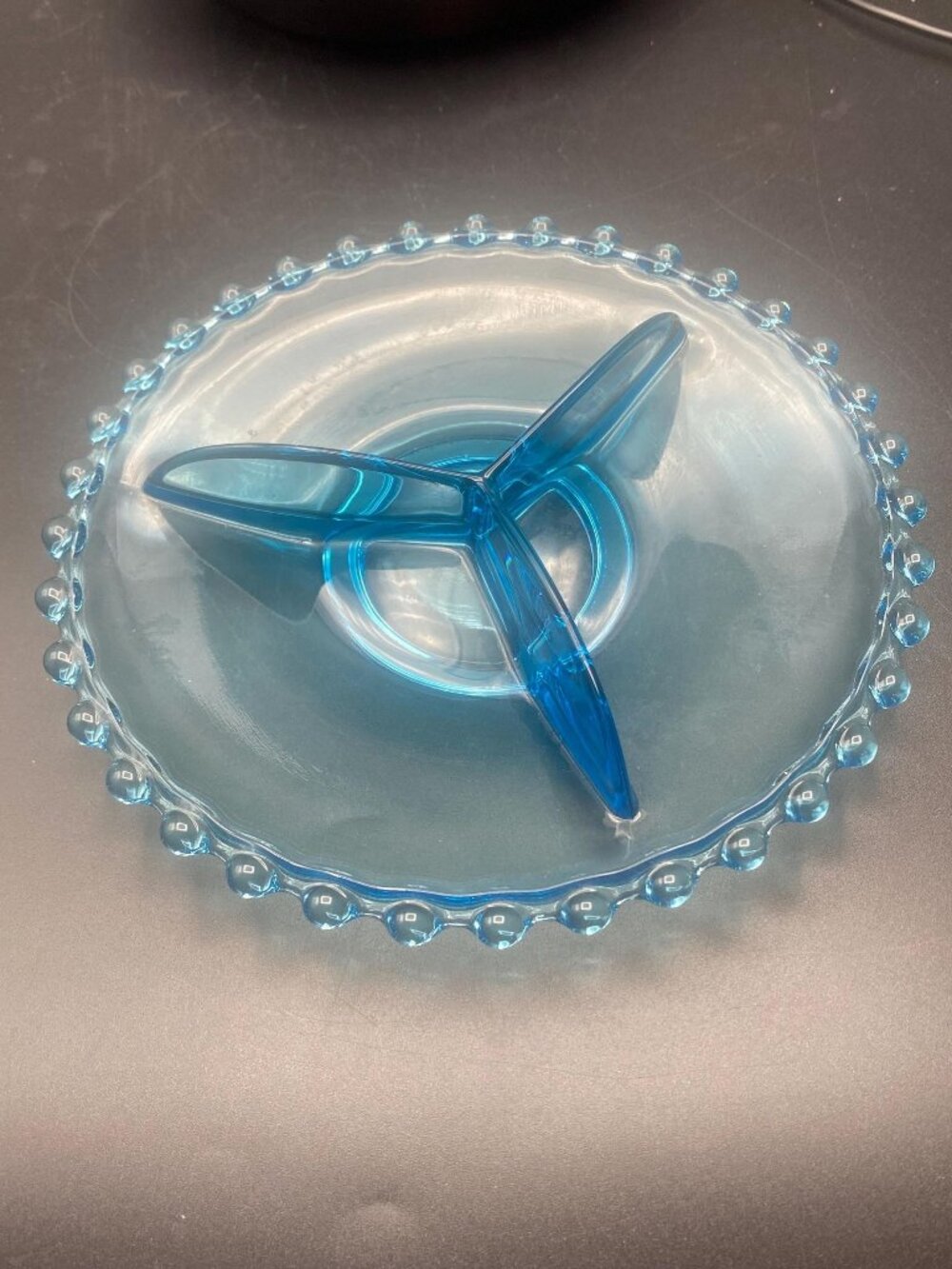 Candlewick Blue Divided Tray